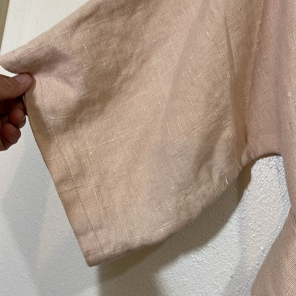 Eve Francis Boutique light peach linen, midi dress. Size Medium. - Picture 3 of 7